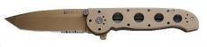 Columbia River Knife & Tool M16-14D Folding Knife, 3.99" Tanto Blade, Combo Edge, Aluminum Handle (Desert Color), AUS 8/ Copper Titanium Nitride Finish, Locking Liner M16-14D