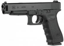 GLOCK 34 Gen3, Striker Fired, Semi-automatic, Polymer Frame Pistol, Full Size, 9MM, 5.31" Barrel, Matte Finish, Black, Adjustable Sights, 10 Rounds, 2 Magazines PI3430101