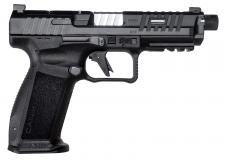 CANIK METE SFT Pro, 9mm, 18rd x1, 20rd x1, 5" Threaded Barrel, 1/2x28, Matte Black, Tritium Front Sight, Optic Ready, Includes Mag Loader, Canik Punch/Tool Kit & Cleaning Kit, IWB/OWB Reversible Holster, HGP7156-N
