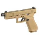 GLOCK 17 Gen 5 OR, Optics Ready, 9mm, 17rd x3, 4.99" Threaded Barrel, Custom Flat Dark Earth Cerakote Finish by Shark Coast Tactical, Suppressor Height Sights, PA175S203-X-SCT